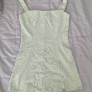 Light Green Floral Mini Dress